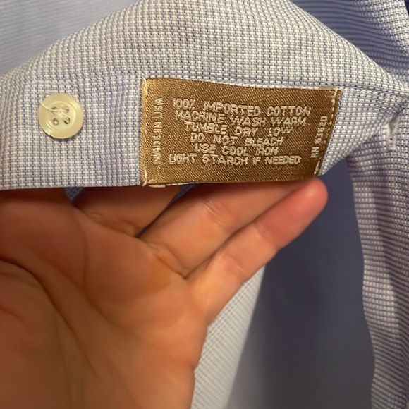 EUC Gitman Bros. Size 16.5 33 Button Front Long Sleeve Dress Shirt Blue  Sharp!! - Picture 7 of 8